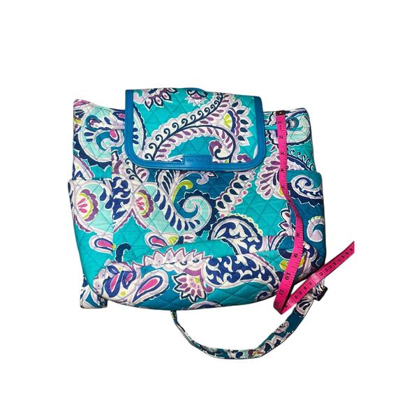 Vera Bradley Backpack Waikiki Blue  Teal Paisley Design for  Travel & Everyday - Picture 6 of 9